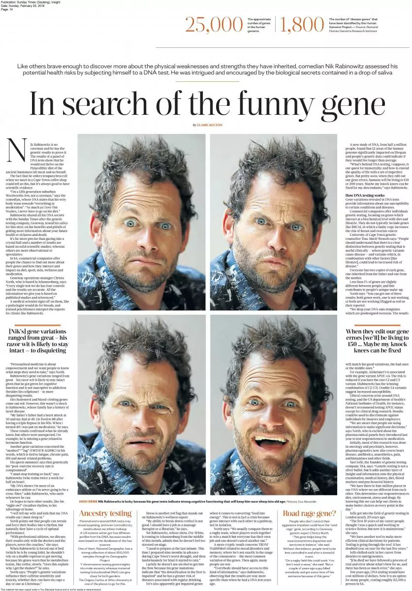 Comedian Nik Rabinowitz’s GENEWAY experience